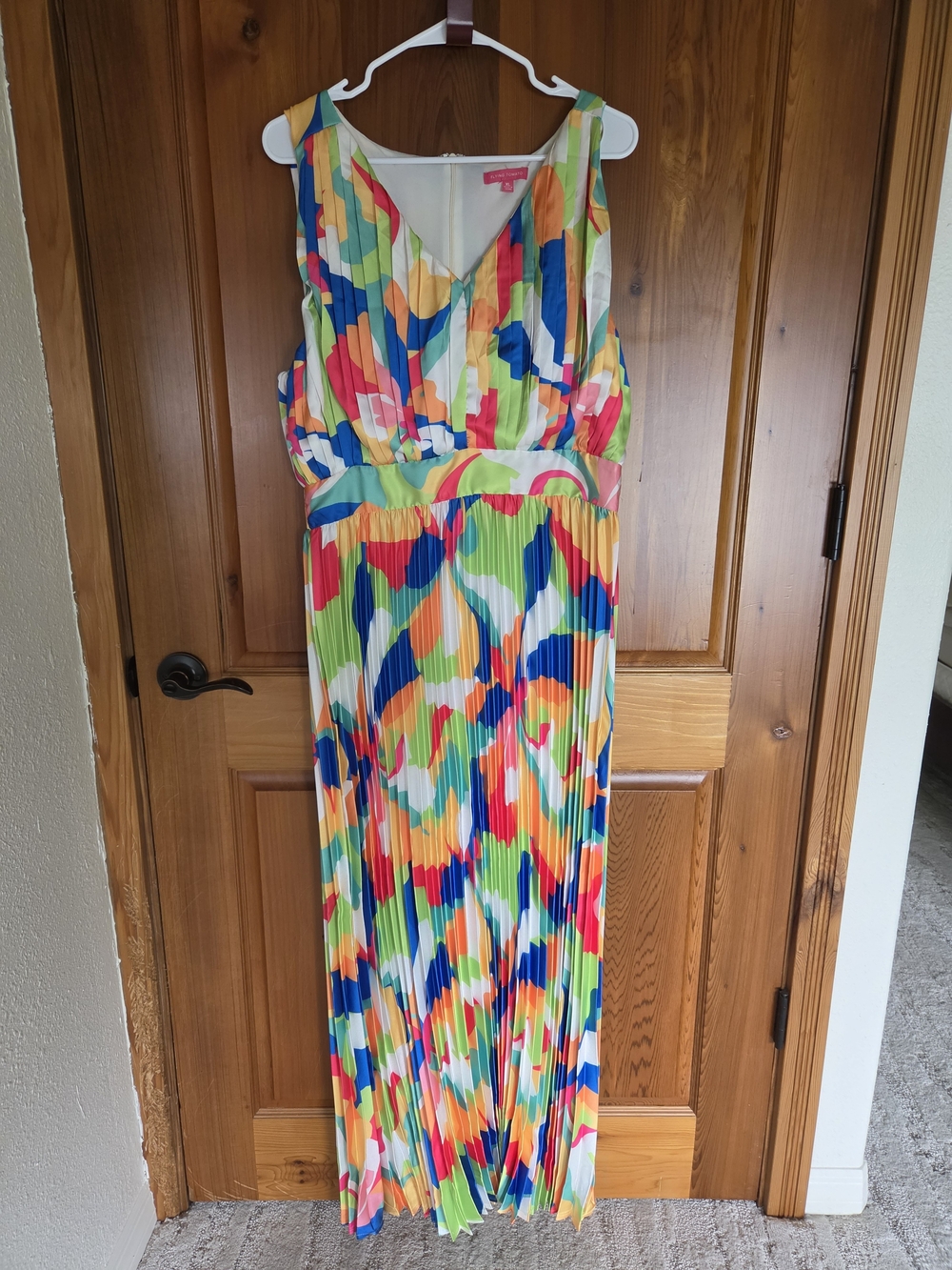 Flying Tomato Multicolor Pleated Maxi Dress - Bright Rainbow Stripes